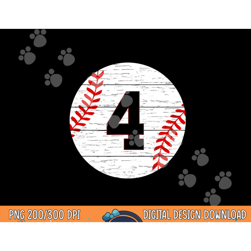 Baseball Number 4 Ball Vintage for Baseball Players Gift png, sublimation copy.jpg