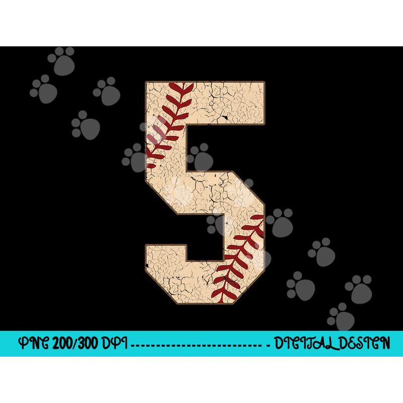 Baseball Number 5 Softball Gift For Baseball Players png, sublimation copy.jpg