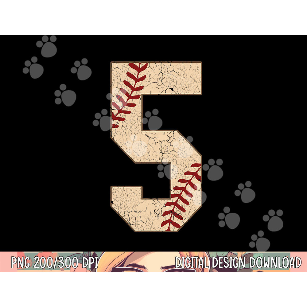 Baseball Number 5 Softball Gift For Baseball Players png, sublimation copy.jpg