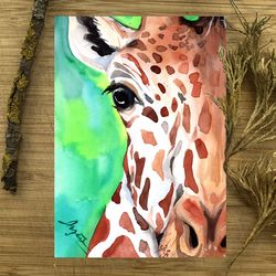 Giraffe Painting Watercolor Wall Decor home art animals giraffes watercolor painting by Anne Gorywine