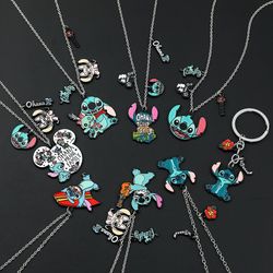 Lilo and Stitch Necklace Ohana Means Family Pendant Neck Chains Disney Cartoon Stitch Necklaces Fashion Jewelry