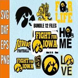 Bundle 11 Files Iowa Hawkeyes Football Team svg, Iowa Hawkeyes Svg, N C A A Teams svg, N C A A Svg, Png, Dxf, Eps, Insta