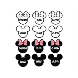 mickey family name svg bundle | disneyland shirt svg | disneyland cricut svg file | mickey and minnie mouse svg | insta