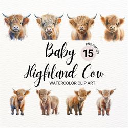 baby highland cow png | highland cow baby | highland cow nursery | cow wall art | nursery wall art | baby animals | wate
