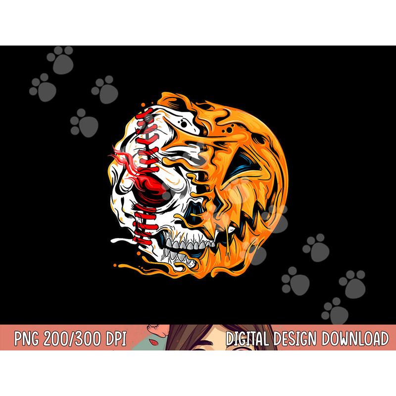 Baseball Player Halloween Pumpkin Skeleton, Skull Kids Teens png,sublimation copy.jpg