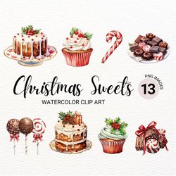 christmas sweets clipart | food png | bakery christmas cookies | christmas card | junk journal | digital planner | kawai