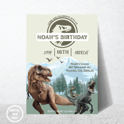 Personalized File Jurassic World Birthday Invitation Dinosaur Birthday Invitation, Invitation Instant| Digital PNG