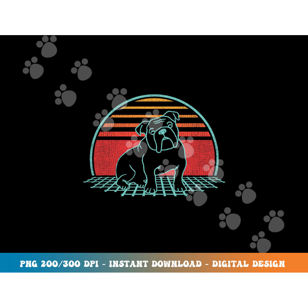 English Bulldog Retro Dog Lover Vintage 80s Style  png, sublimation copy.jpg