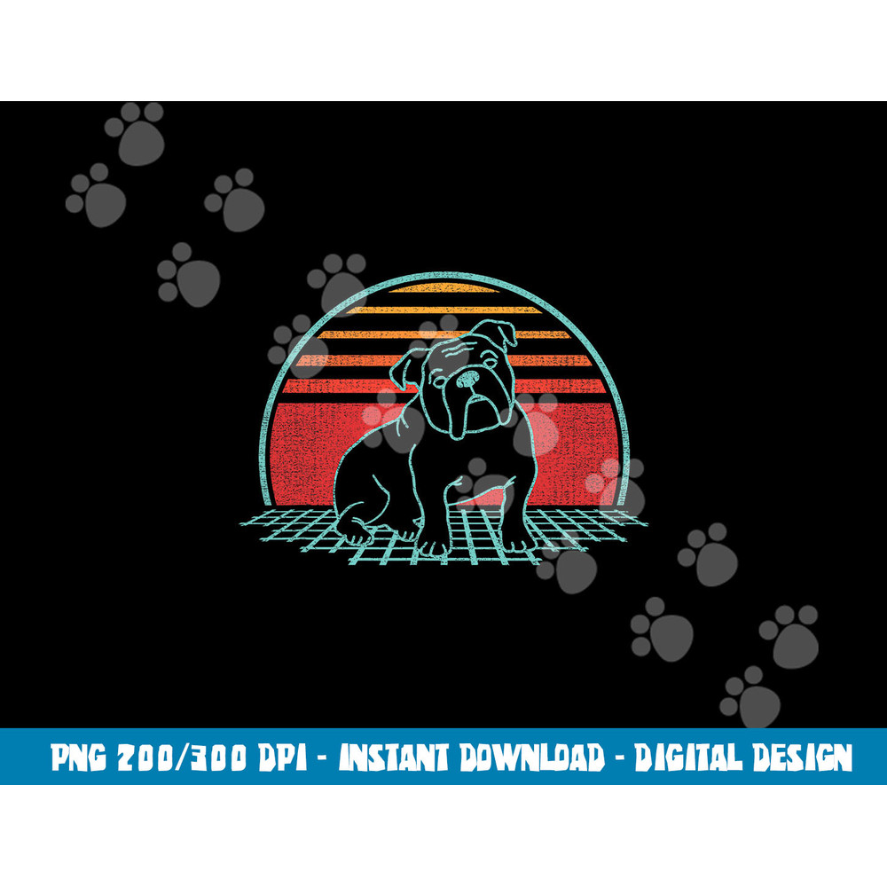 English Bulldog Retro Dog Lover Vintage 80s Style  png, sublimation copy.jpg