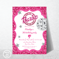 Personalized File Digital Girl's Birthday Party, Invitation for Girl Template Printable, Instant Download| Digital PNG