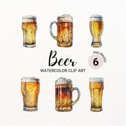 beer glass clipart | beer clipart | beer mug png | watercolor cocktail | summer clipart | drinks clipart | commercial li