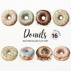 donut clipart | watercolor donut png | baking clipart | dessert clipart | donut party | food clipart | sweets clipart |