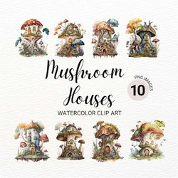 watercolor mushroom house png | fairy house clipart | mushroom cottage clipart | magic mushroom | fantasy clipart | gnom
