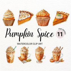 pumpkin spice png | halloween pumpkin desserts | food clipart bundle | digital planner | junk journal | halloween decor