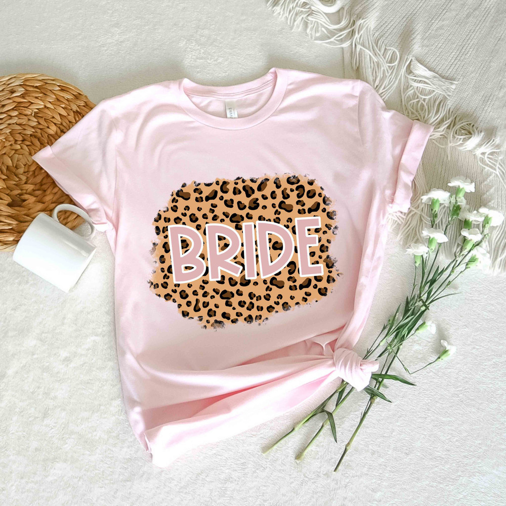 Bride Leopard T-Shirt, Bachelorette Party Bride Shirt, Honeymoon Tee, Engagement Tee, Leopard Print Bride, Leopard Bachelorette Bride Shirt - 1.jpg