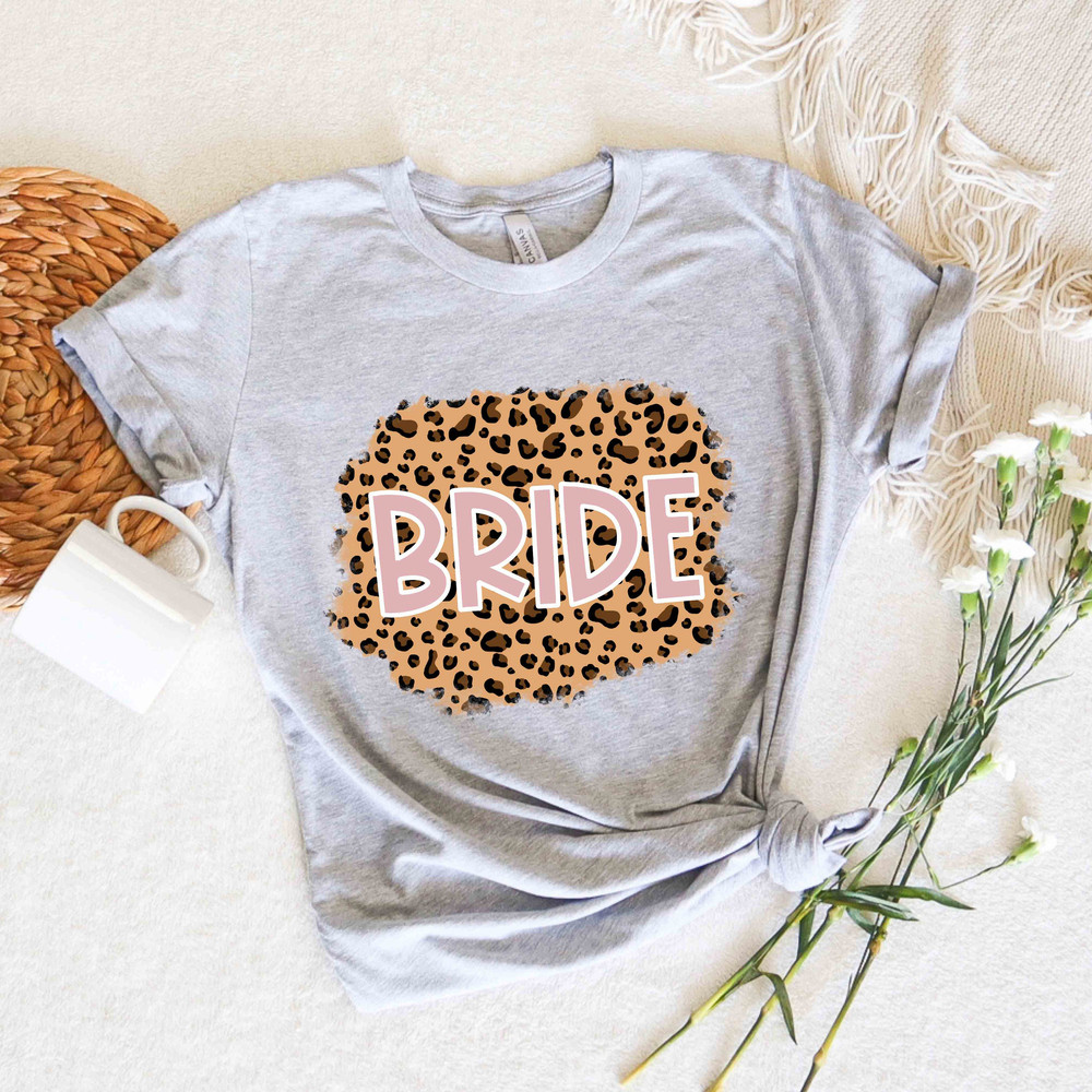 Bride Leopard T-Shirt, Bachelorette Party Bride Shirt, Honeymoon Tee, Engagement Tee, Leopard Print Bride, Leopard Bachelorette Bride Shirt - 2.jpg