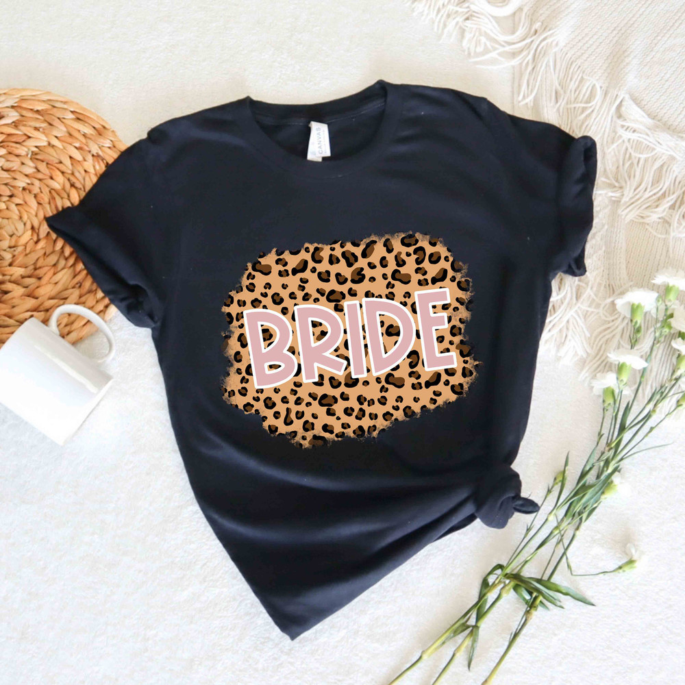 Bride Leopard T-Shirt, Bachelorette Party Bride Shirt, Honeymoon Tee, Engagement Tee, Leopard Print Bride, Leopard Bachelorette Bride Shirt - 3.jpg