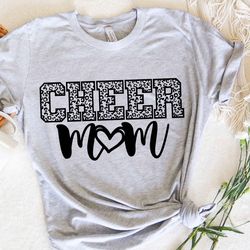 cheer mom leopard t-shirt, cheerleader mom shirt, cheer mom t-shirt, mom shirt, gift shirts for cheer mom, sport mom gif
