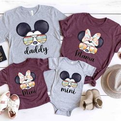 disney mickey and minnie mama daddy mini matching t-shirt, sunglasses mickey and minnie mouse shirt, matching disney fam