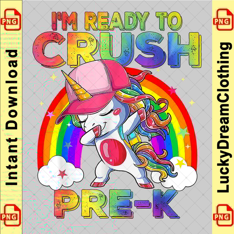 I'm Ready To Crush Pre K Funny Unicorn Back To School Kids copy.png