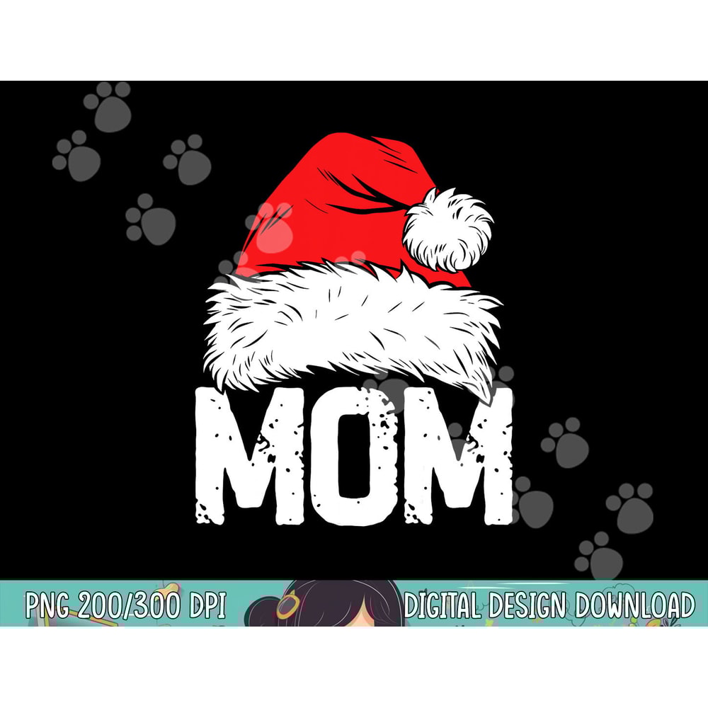 Mom Santa Christmas Family Matching Pajamas Mama Xmas Mother Short Sleeve png, sublimation.jpg