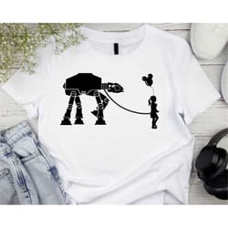 girl walking atat svg, star wars svg, star wars png, hollywood studios svg, galaxy edge svg, png, dxf, eps, star wars cr