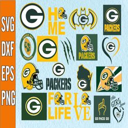 Bundle 19 Files Green Bay Packers Football team Svg, Green Bay Packers Svg, NFL Teams svg, NFL Svg, Png, Dxf, Eps, Insta