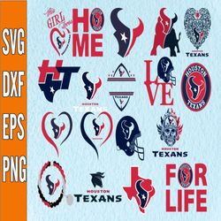 Bundle 18 Files Houston Texans Football team Svg, Houston Texans Svg, NFL Teams svg, NFL Svg, Png, Dxf, Eps, Instant Dow