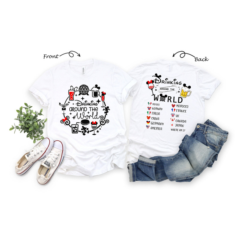 Drinking Around The World Shirt, Epcot Drink Shirt, Disney Family Shirt, Disney Vacation Shirt, Disney Matching Shirt, Disney Trip Shirt - 1.jpg