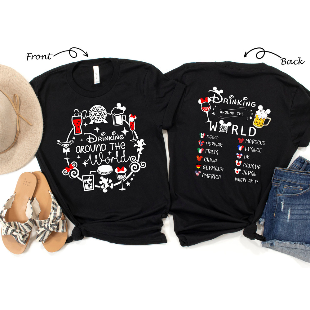 Drinking Around The World Shirt, Epcot Drink Shirt, Disney Family Shirt, Disney Vacation Shirt, Disney Matching Shirt, Disney Trip Shirt - 2.jpg