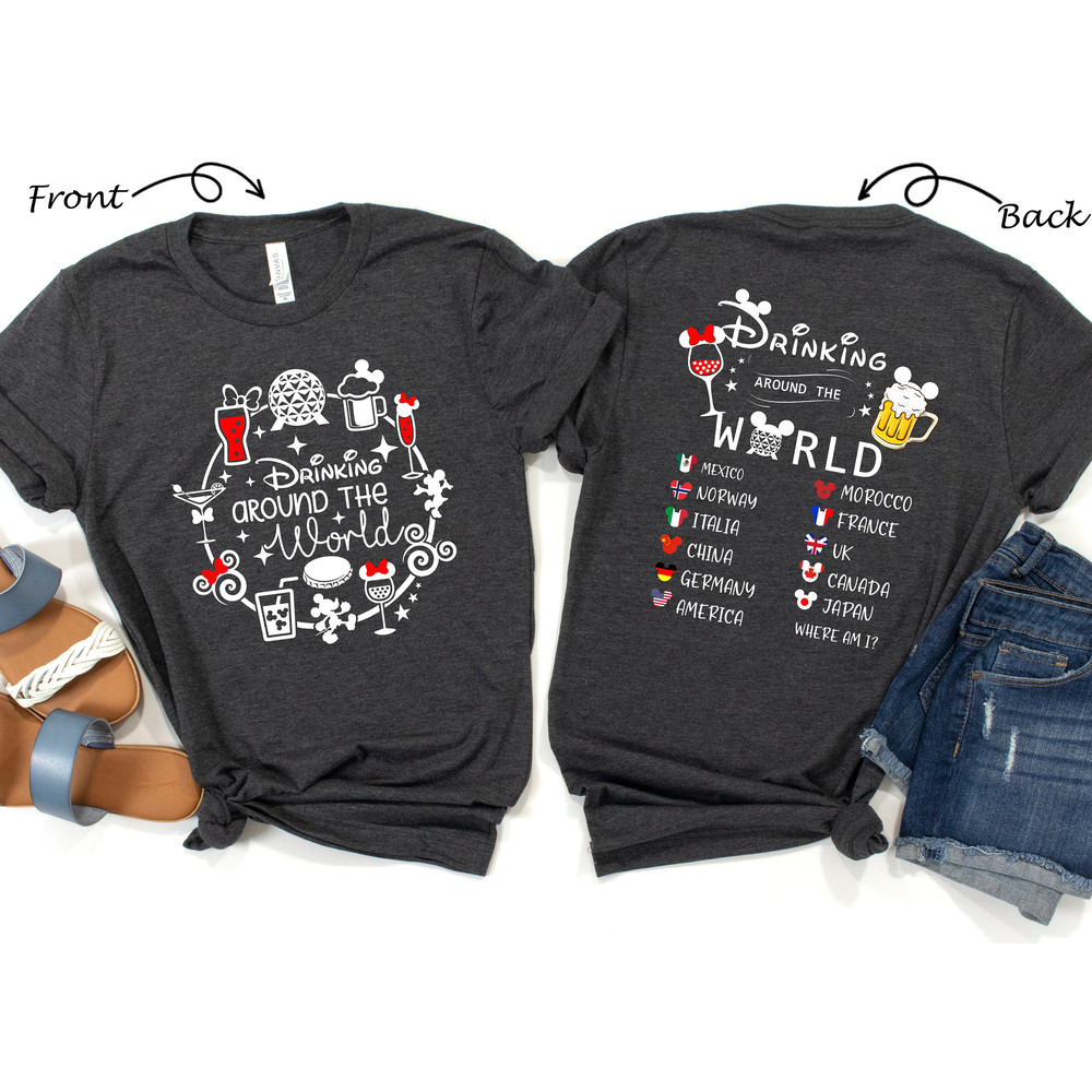 Drinking Around The World Shirt, Epcot Drink Shirt, Disney Family Shirt, Disney Vacation Shirt, Disney Matching Shirt, Disney Trip Shirt - 3.jpg
