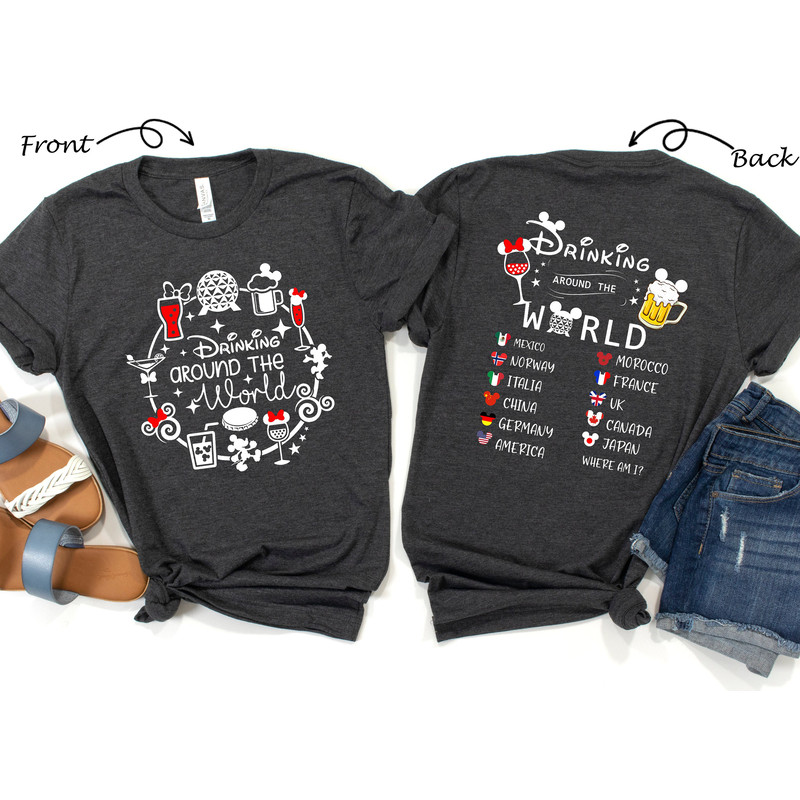 Drinking Around The World Shirt, Epcot Drink Shirt, Disney Family Shirt, Disney Vacation Shirt, Disney Matching Shirt, Disney Trip Shirt - 3.jpg