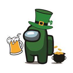 patrick among us beer svg, patrick svg, among us svg, leprechauns svg, beer svg, among us patrick svg, impostors svg, cr