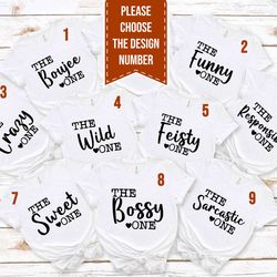 matching family t-shirts, best friend shirts, girls trip shirts, shirts for girls weekend, the bossy one, crazy, funny,