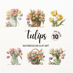 tulip clipart | watercolor tulip png | floral png | summer clipart | flowers clipart | wedding invitation | transparent