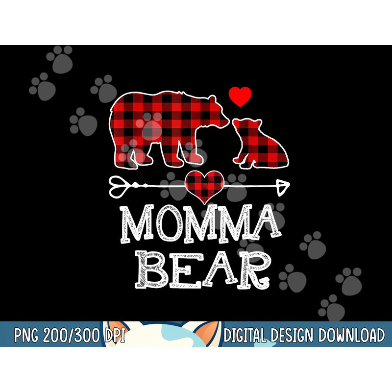 Momma Bear Christmas Pajama Red Plaid Buffalo Family Gift png, sublimation copy.jpg