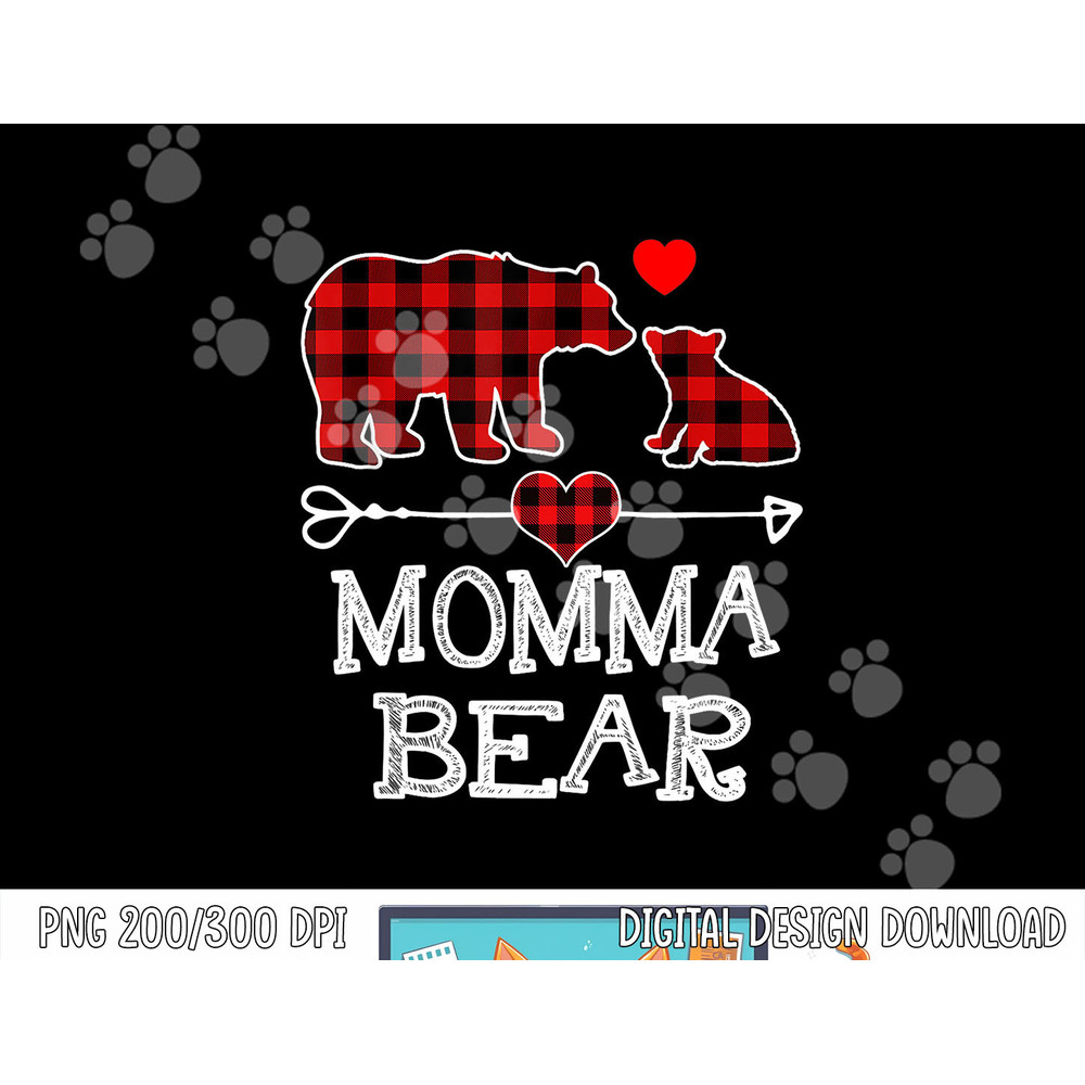 Momma Bear Christmas Pajama Red Plaid Buffalo Family Gift png, sublimation copy.jpg