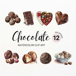 watercolor chocolate clipart | sweets clipart bundle | kawaii food clipart | junk journal | candy clipart | digital pape
