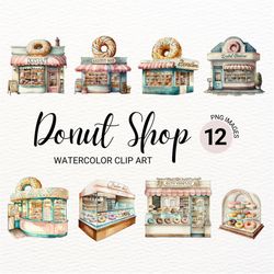 donut shop clipart | watercolor donut png | baking clipart bundle | donut party | bakery food clipart | junk journal | d