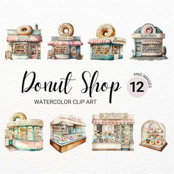 donut shop clipart | watercolor donut png | baking clipart bundle | donut party | bakery food clipart | junk journal | d