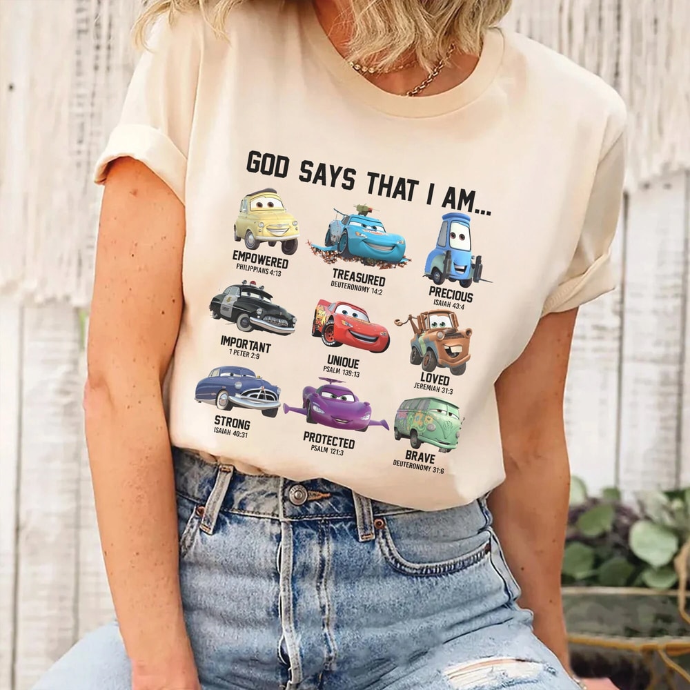 God Says That Iam Cars Shirt, Disney Pixar Cars Lightning McQueen T-Shirt, Vintage Race Shirt,Disneyland Shirt,Cars Land Shirt,Disney Pixar - 1.jpg