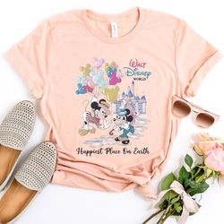 happiest place on earth comfort color shirt, mickey and minnie