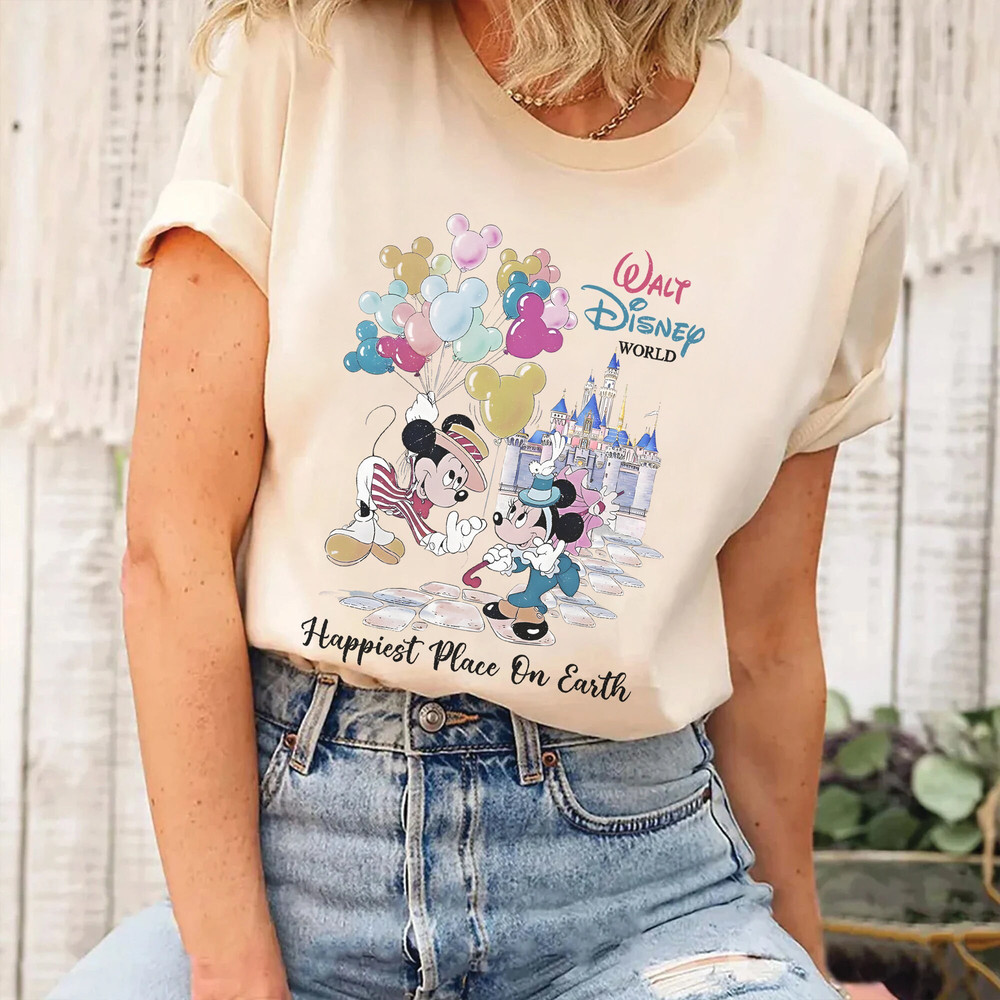 Happiest Place On Earth Comfort Color Shirt, Mickey And Minnie Shirt, Disney Shirt, Disney Trip Shirt, Disneyland Tee, Disney Trip Shirt - 2.jpg
