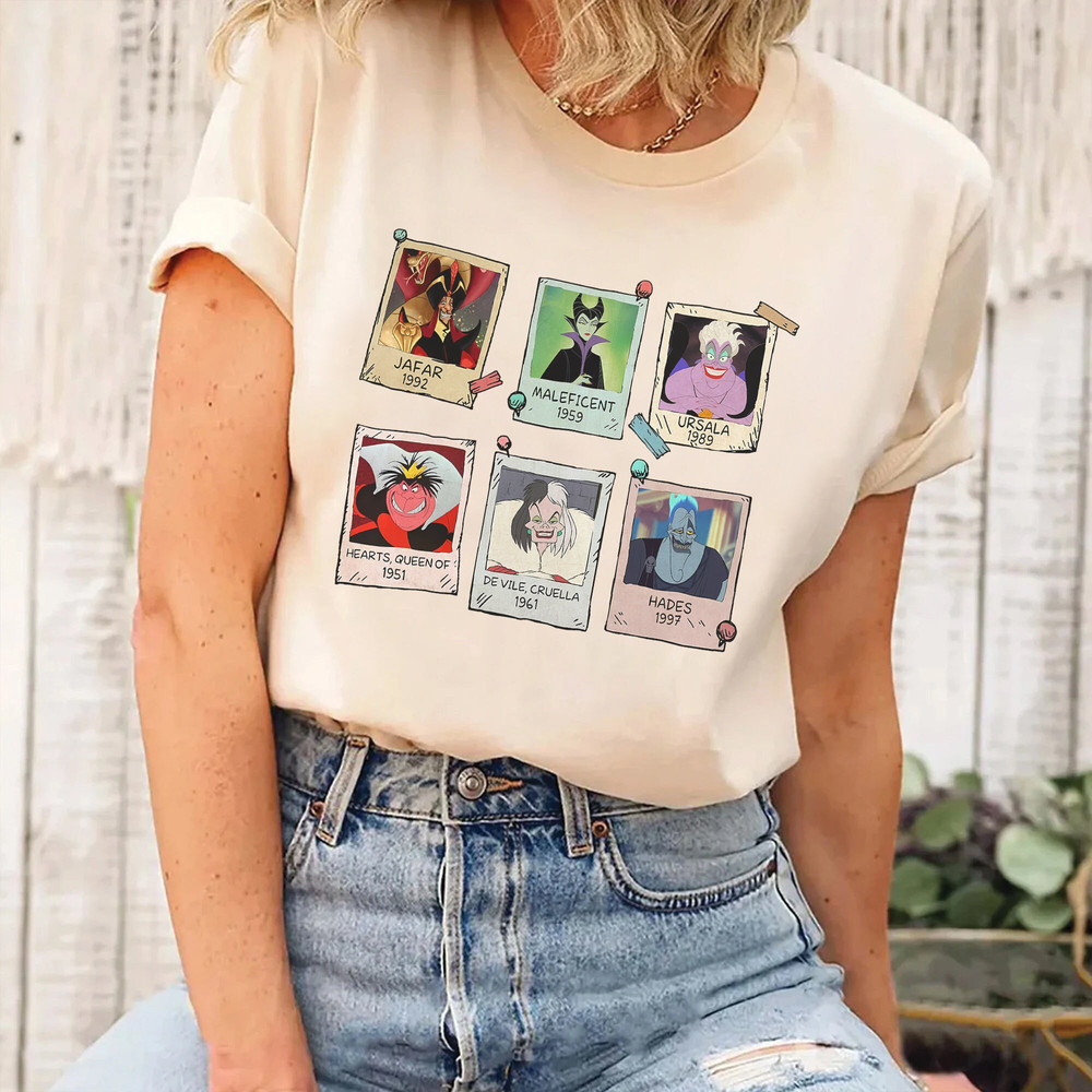 Retro Disney Villains Polaroid Shirt, Maleficent Ursula Evil Queen Hades Shirt, Villians Disney, Maleficent Evil Queen Cruella Ursula Tshirt - 1.jpg