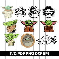 Baby Yoda Svg, Baby Yoda Clipart, Baby Yoda Digital Clipart, Baby Yoda Art, Baby Yoda Png, Baby Yoda dxf, Baby Yoda Eps
