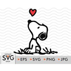 snoopy, peanuts, svg file, eps file, png file, jpg, instant download, cricut cut file, silhouette cameo, valentine svg,