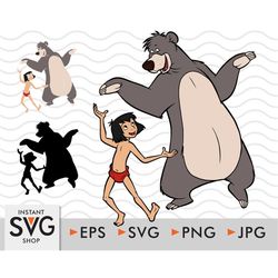 mowgli svg, baloo svg, jungle book svg, jungle book cricut, mowgli cricut, baloo cricut, jungle book layered svg, jungle