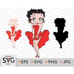 betty boop svg, easy cut, layered by color, betty boop png, instant download, betty boop svg 4 - guerillacynthia