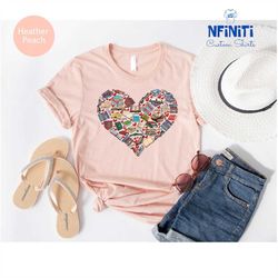 books heart shirt, book lover gift, book lovers t-shirt, gifts for readers, book club gifts, teacher gift, bookish shirt