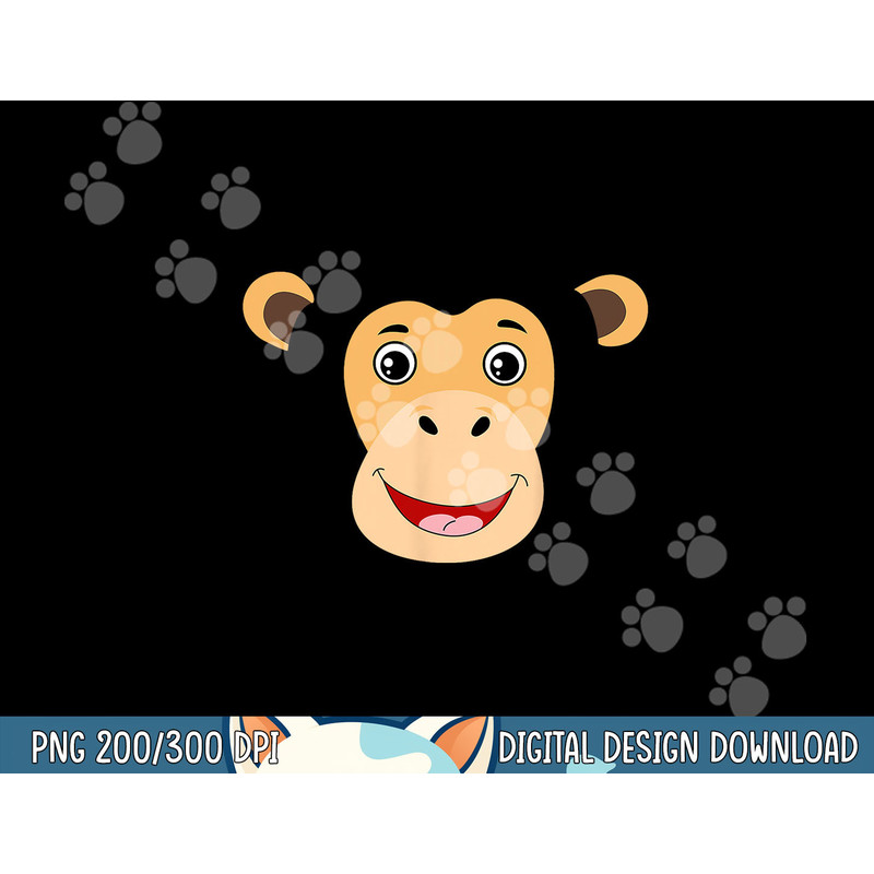 Monkey Face Costume Cute Easy Animal Halloween Gift png, sublimation copy.jpg